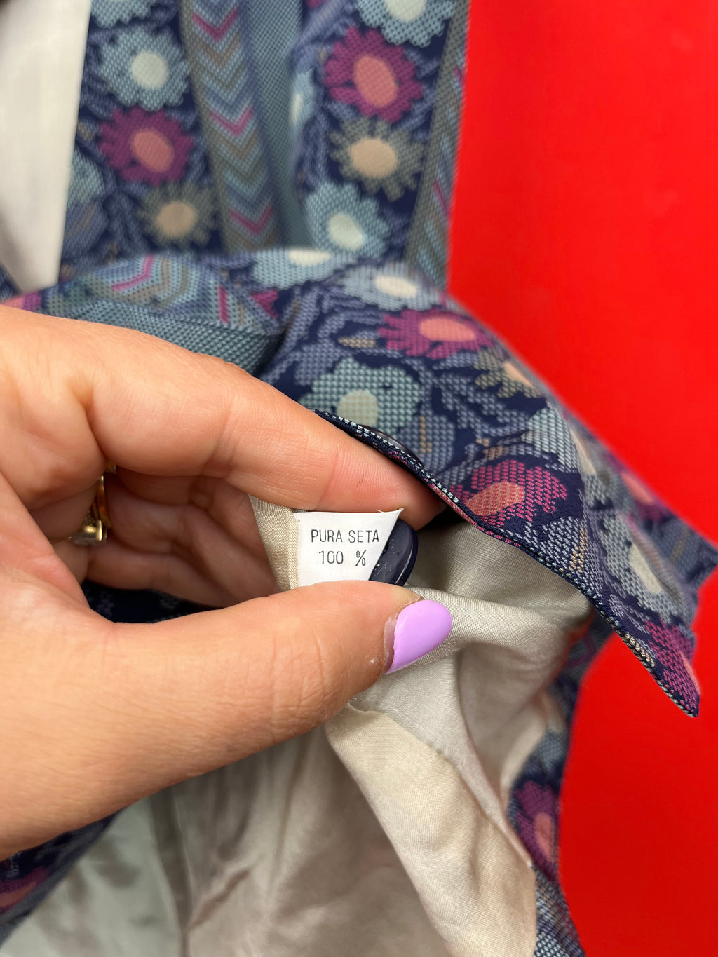 Gilet Vintage Floreale in Pura Seta 100%