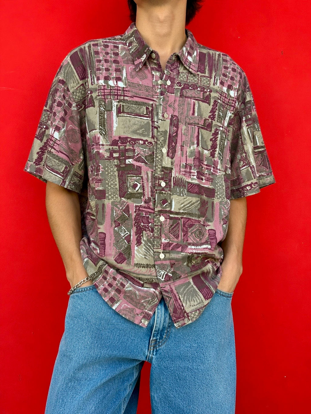 Vintage 90s abstract short sleeve shirt
