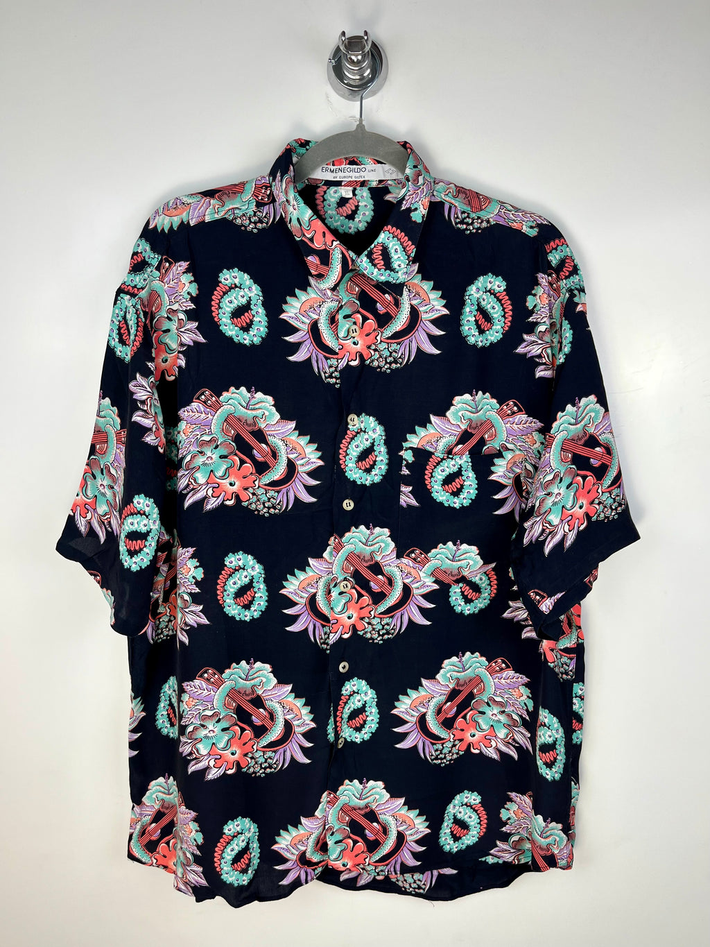 Camicia vintage fantasia astratta navy anni ’90