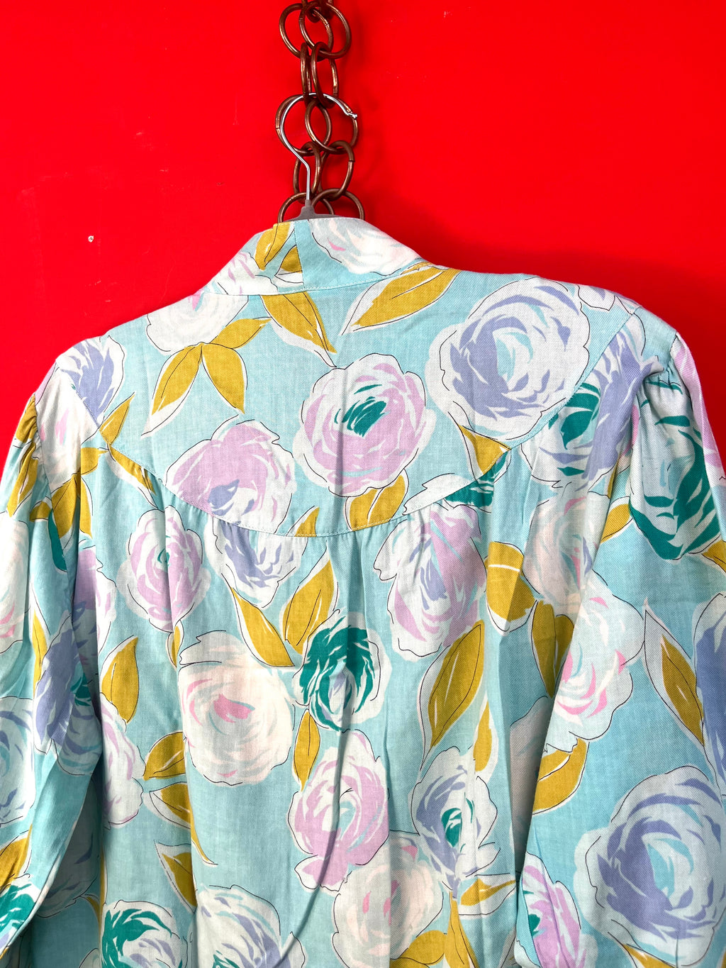 Vintage Floral Cotton Blouse Made in Italy – Pastel Roses Shirt