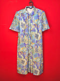 Abito vintage anni ’90 fantasia astratta lilla e azzurro