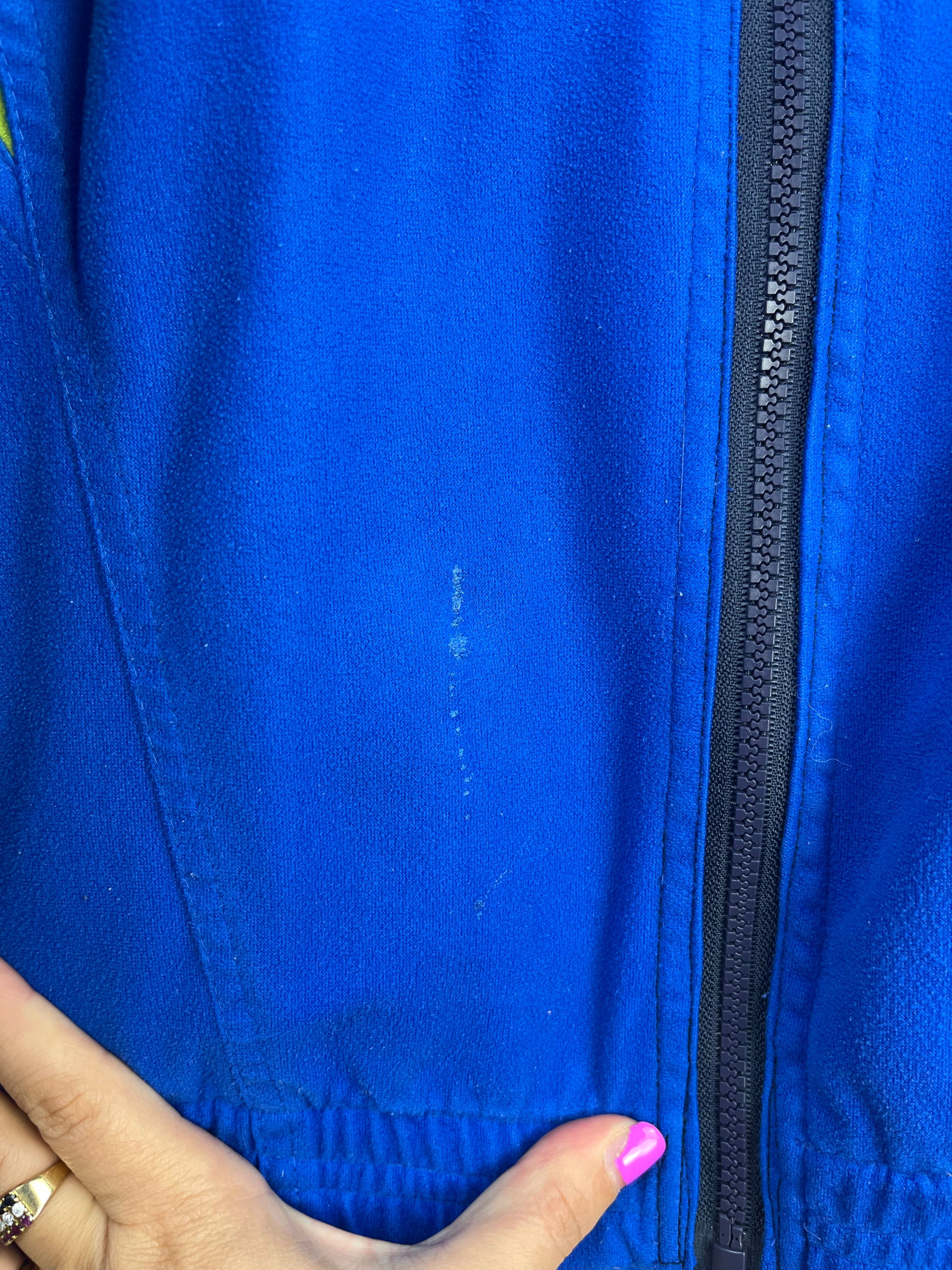 Vintage Diadora Track Jacket Blue Green Colorblock Full Zip L