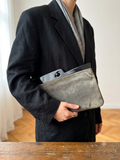 Vintage Made in Italy Grey Suede Frame Clutch