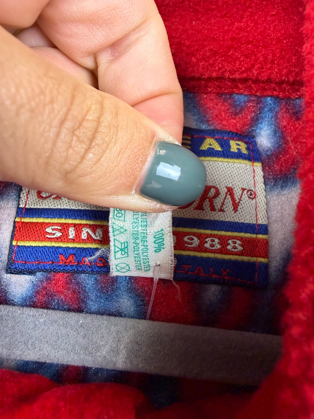 Pile vintage Cape Horn rosso in Polartec – L unisex
