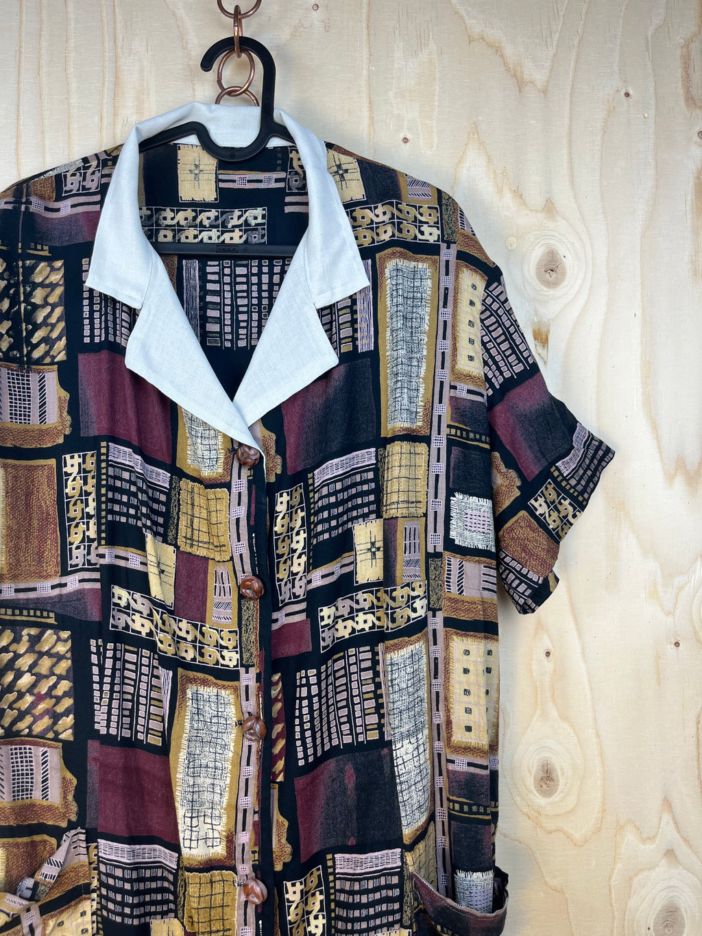 Vintage Pattern Midi Dress 90s
