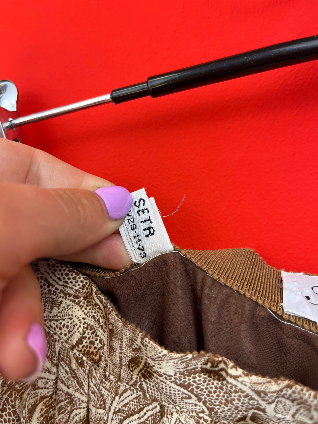Vintage Silk Paisley Midi Skirt