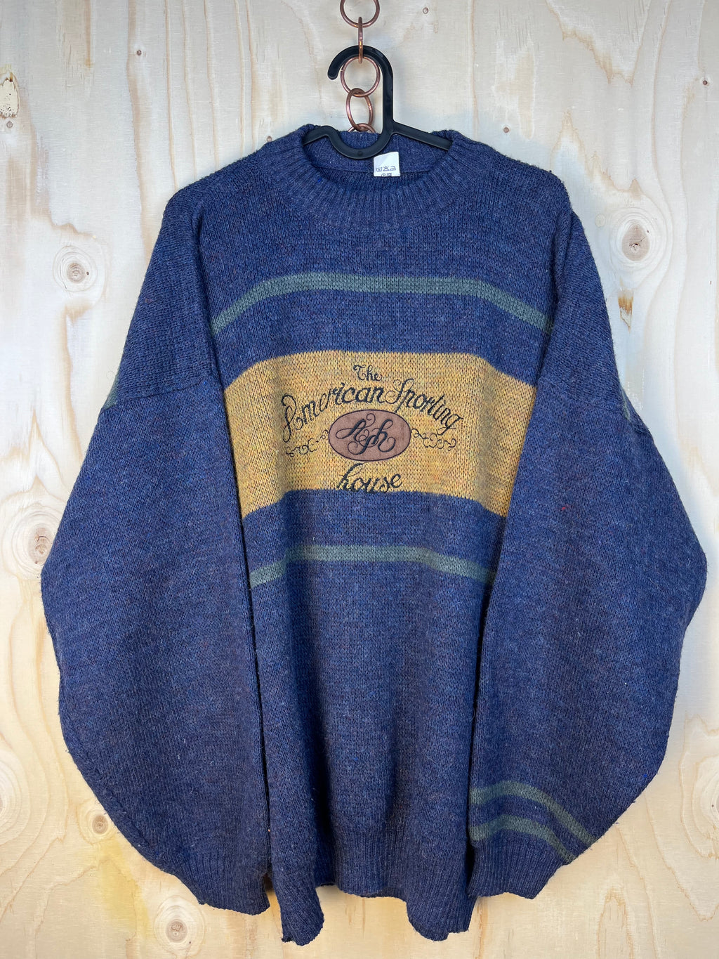 Vintage Blue Oversized Wool Blend Knit Sweater