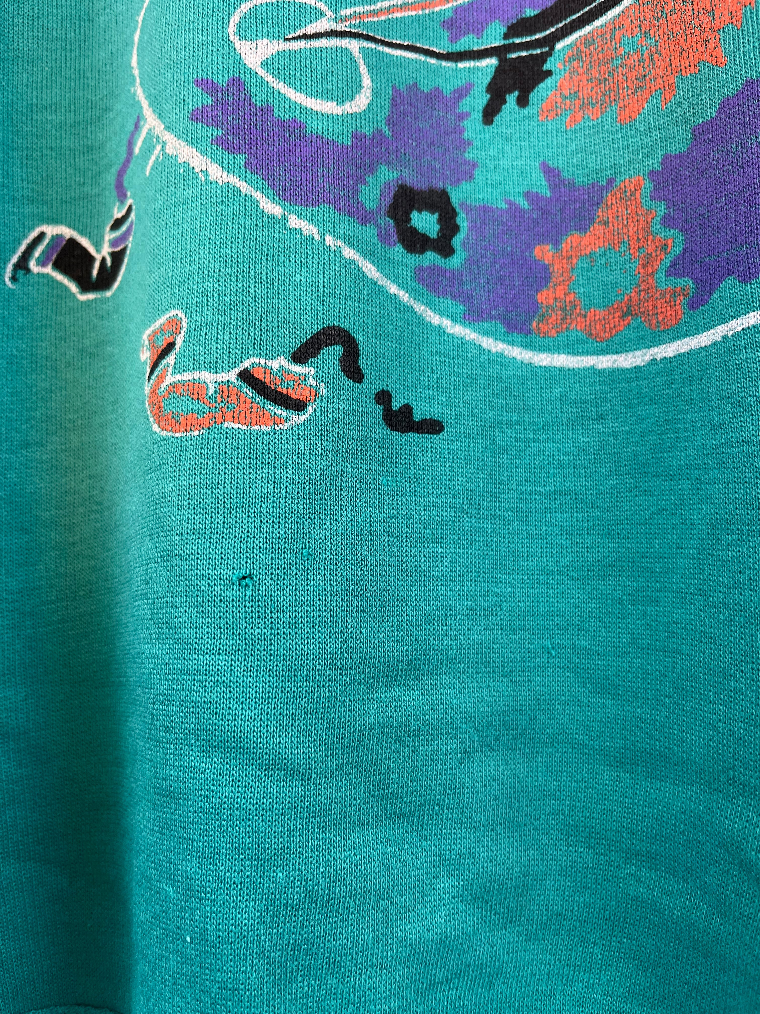 90s Vintage Abstract Color Block Half Zip Sweatshirt