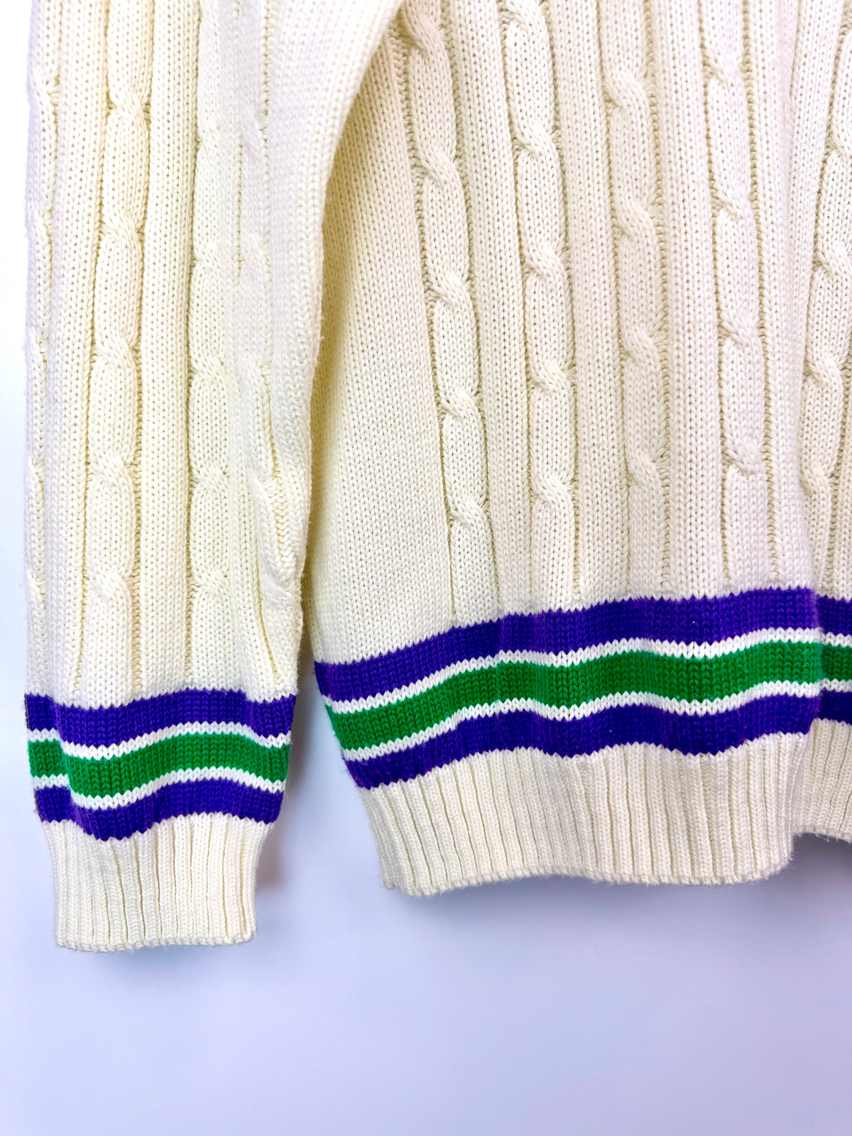 Maglione vintage Wimbledon a trecce – Made in UK
