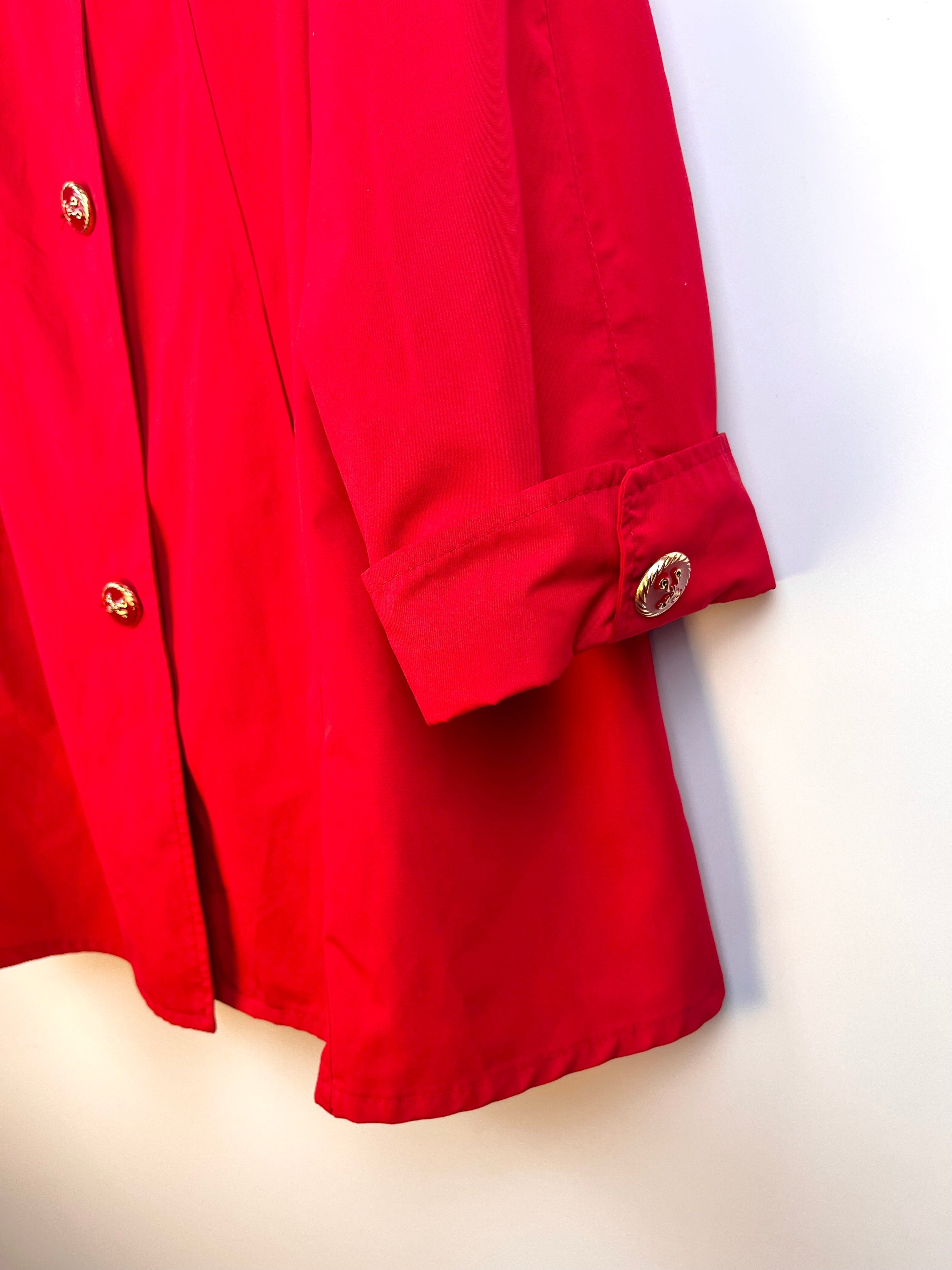 Giacca Vintage Rossa Made in Italy in Viscosa con Bottoni Gioiello