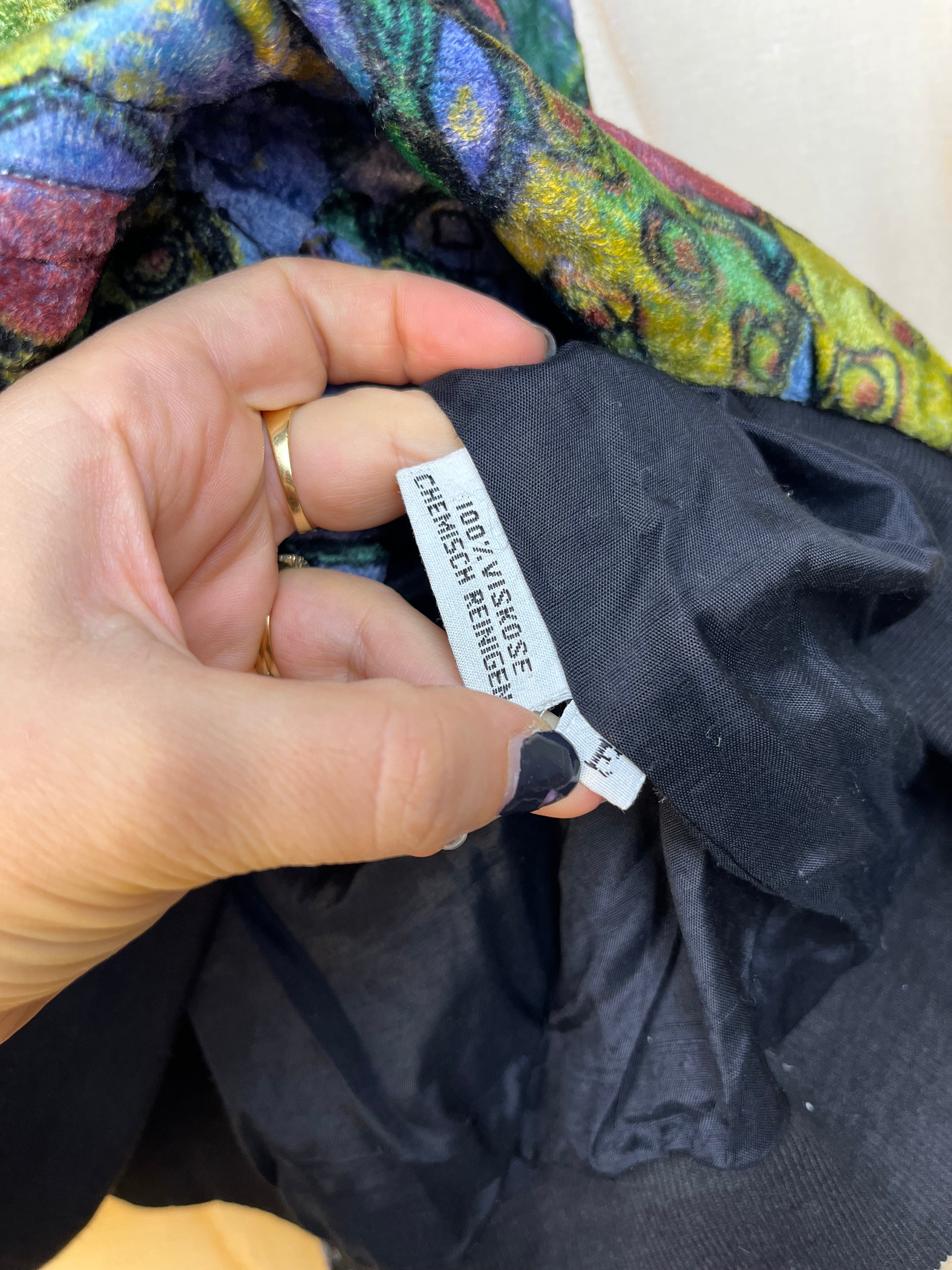 Vintage Velvet Chenille Bomber Jacket 90s