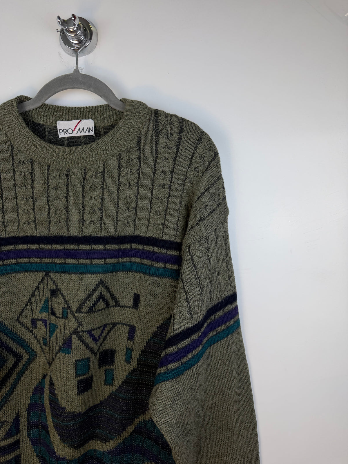 Maglione vintage Pro Man con fantasia geometrica